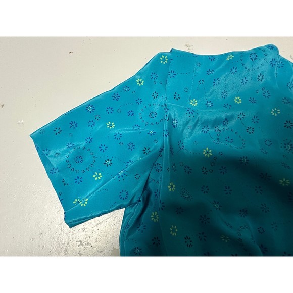 Leslie Fay Ikat Pleated Belt Dress Vintage Women’s Size 10 Short Sleeve Buttons - Picture 5 of 7